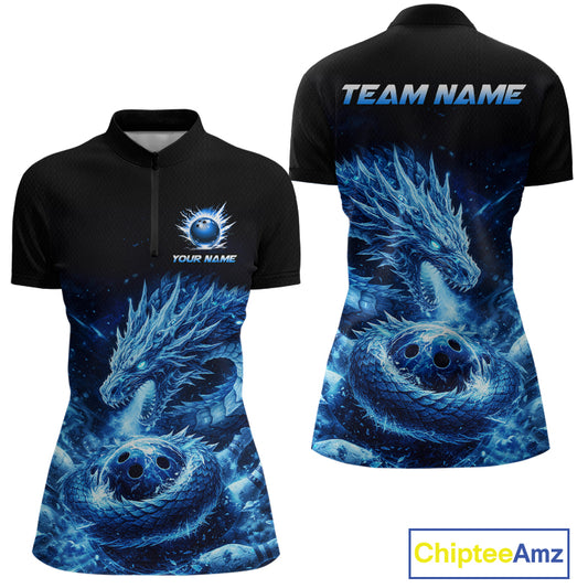 Ice Dragon Bowling Team Shirt Custom Bowling Jersey for Women Bowling Outfit QZT997