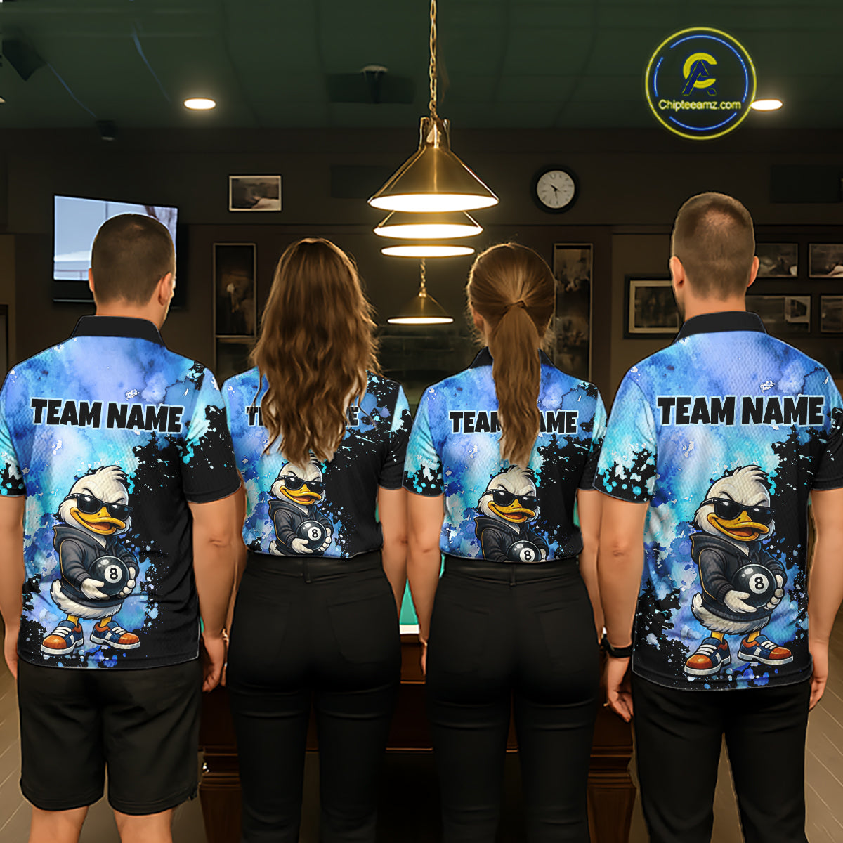 Custom Funny Duck Billiard Shirt for Women 8 Ball Billiard Team Jersey Pool Shirt Unisex BHT21