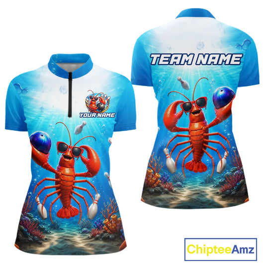Two views of a sports jersey with a lobster design and 'Team Name' text, featuring Chiptee Amz branding.