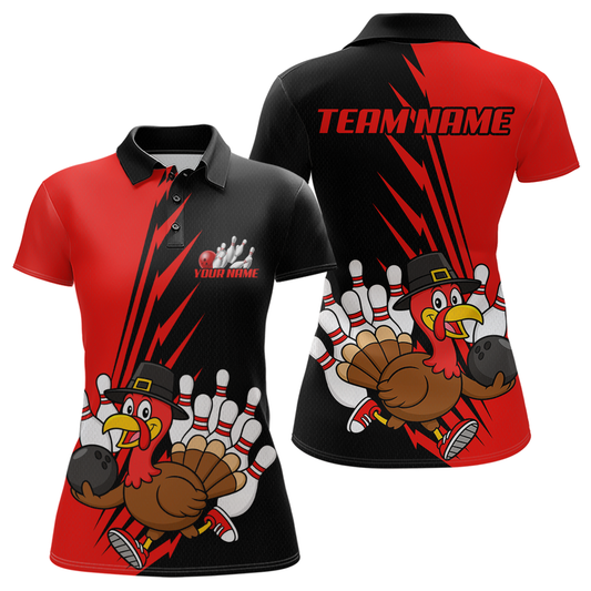 Red Turkey Bowling Shirts for Women Men Team Custom Bowling Jerseys Thanksgiving MBL180