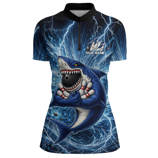 Custom Flame Shake Bowling Jersey for Women Polo & 1/4 Zip Bowling Team Shirts HNT223