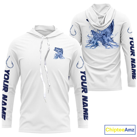 Personalized Largemouth Bass Long Sleeve Performance Fishing Shirts, Bass Fishing Jersey IPHW6407