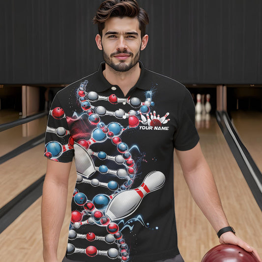 Bowling Is In My Dna Custom Bowling Polo Shirts For Men, Bowling Team Bowling League Shirt IPHW8372