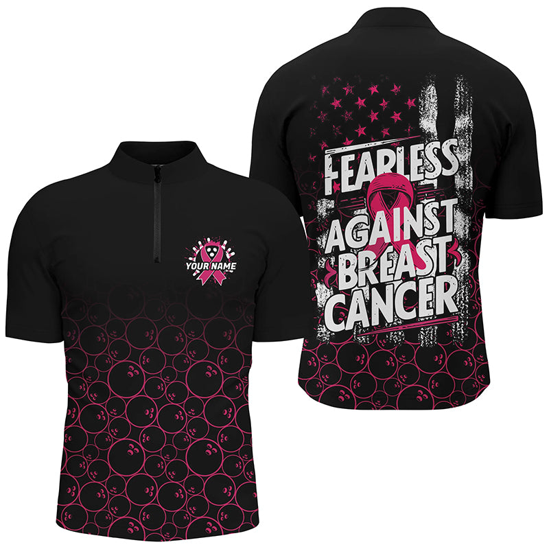 Fearless Against Breast Cancer Custom Bowling Shirts, Breast Cancer Awareness Jerseys For Team IPHW7010