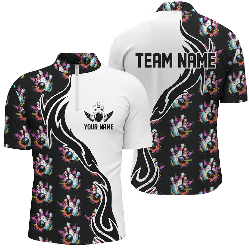 Personalized Colorful Bowling Shirts For Men, Flame Bowling Jerseys Team Bowling Shirts IPHW6946