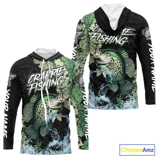 Personalized Crappie Fishing green scales compass fishing shirts Custom tournament fishing jerseys NQS11154