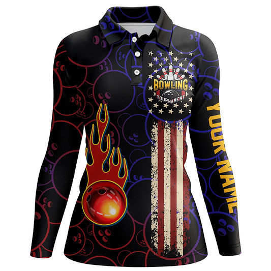 black personalized bowling shirt for women – custom name design side view