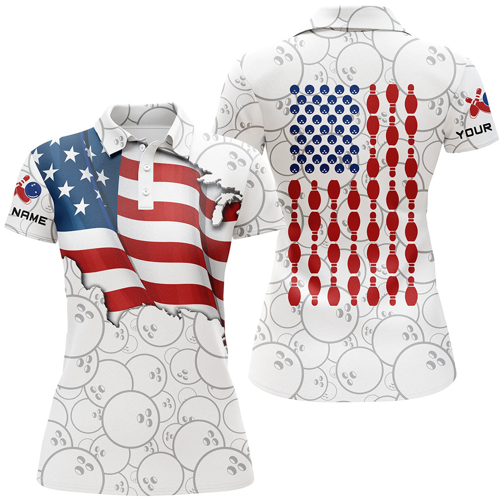 Custom bowling shirt for women – personalized team jersey front view