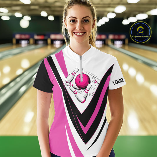 Custom Funny Bowling shirts for Women I'm not swearing, I'm using my bowling words Pink bowl shirts NQS11547