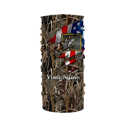 Bass fishing camo American flag patriotic fishing custom name bass fishing apparel NQSD53