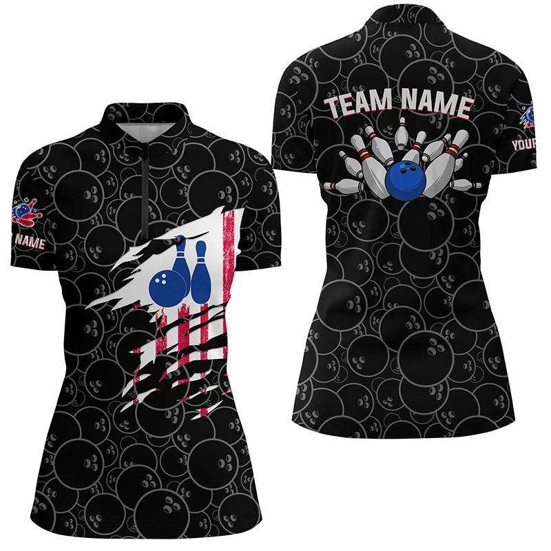Custom bowling shirt for women – personalized team jersey front view