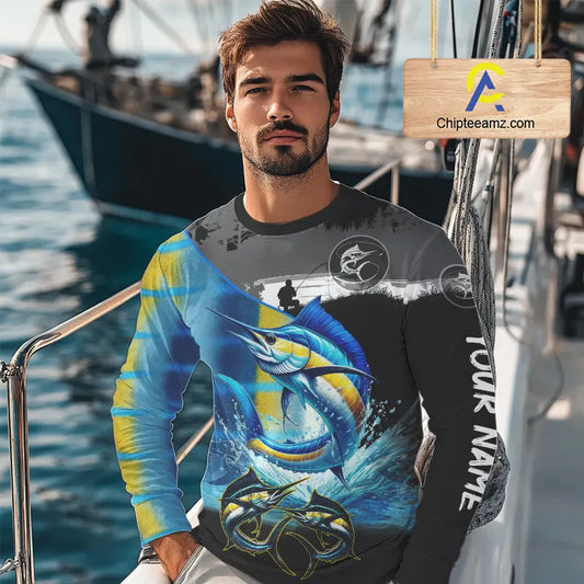 Marlin fishing scales customize performance long sleeves Fishing shirts, Marlin fishing jerseys NQS11563