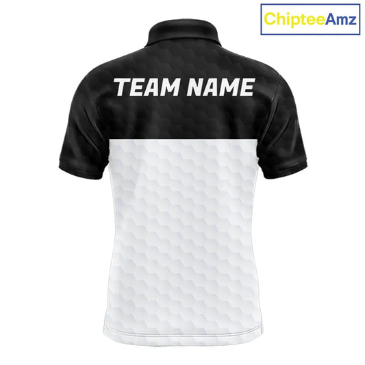 Black and White Golf Polo shirts For Men Custom golf attire for men, best golf gifts for men NQS11702