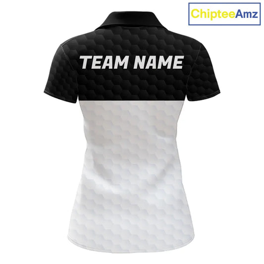 Black and White Golf Polo shirts For Women Custom golf attire for ladies, best golf gifts for women NQS11702