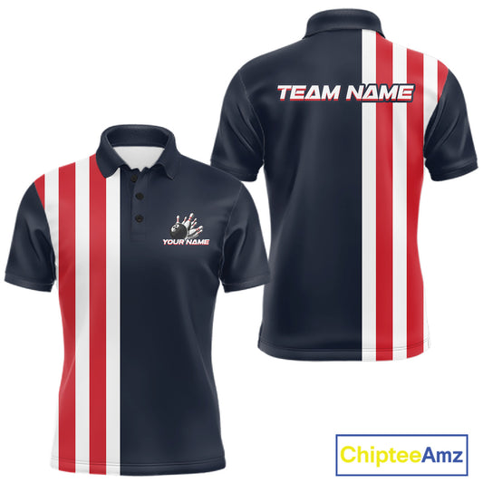 Retro Bowling Shirts For Men custom Red, White and Blue patriotic bowling outfits team jerseys NQS11446