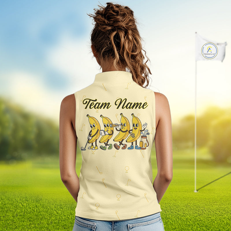 Funny Banana Womens Sleeveless Golf Polo Shirts Team, Women Golf Jerseys For Golfer, Golf Gifts NHT908