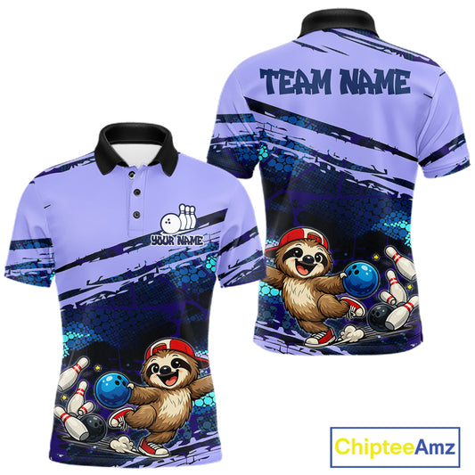 Custom Funny Sloth Bowling Jersey for Men | Personalized Bowling Team Shirt