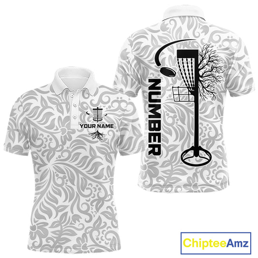 Disc Golf Polo Shirt With Clean Monochrome Design, Customizable Name, Unisex Sports Jersey For Men NHT805