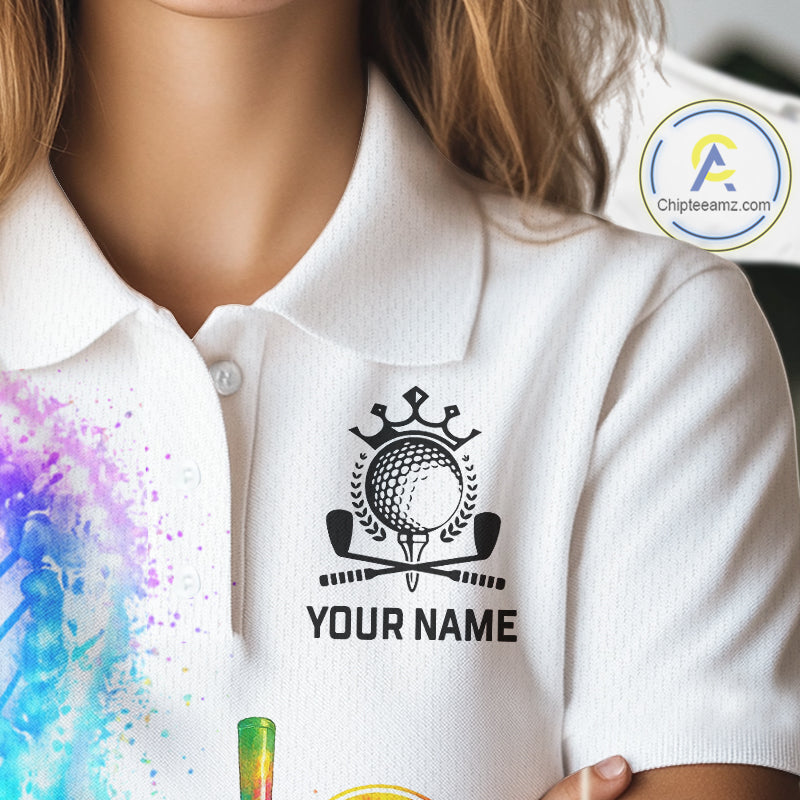 Custom Rainbow Color Golf Lover Women's Polo Shirt, It's in my DNA Shirt, Golf Gifts NBT483