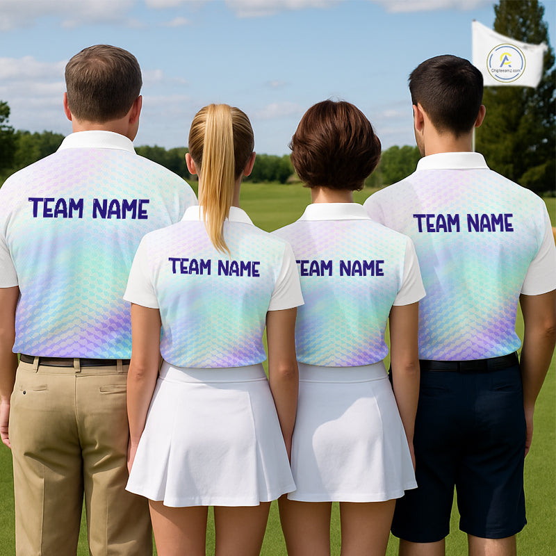 Hologram Mens Polo Golf Shirts Custom Name Golf Shirt For Men, Golf Team Clothes NBT506