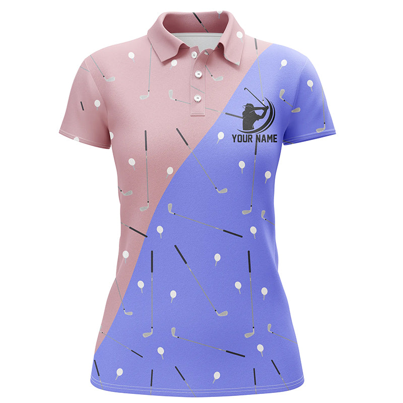 Elegant Golf Girl Seamless Womens Polo Shirt, Golf Shirt For Ladies Unique Female Golf Gifts LDT0033