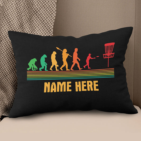Multicolor Disc Golf Evolution Custom Throw Pillow Personalized Disc Golf Gifts LDT1229
