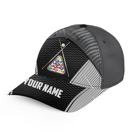 Personalized 8 Ball Pool Sport Black 3D Billiard Hats Cap, Custom Billiard Balls Top Hat Billiards VHM0537