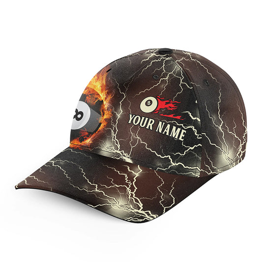 Fire Flame Lightning Custom Billiard Hats Cap, Custom 8 Ball Pool Billiards Hat, Billiard Gifts VHM0530