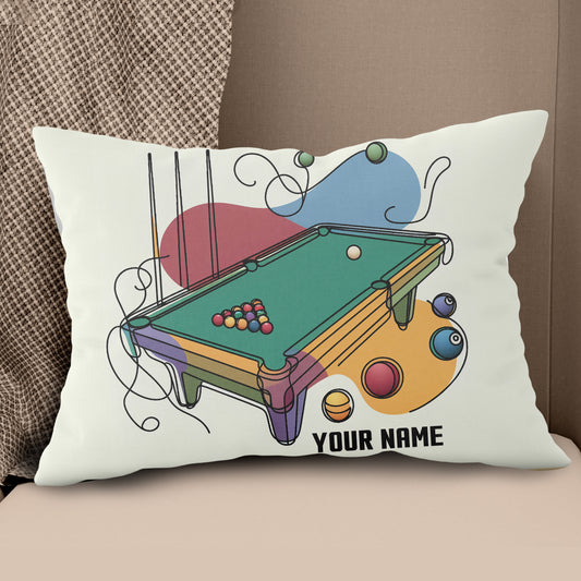 Personalized Continuous Line Table Billiards Pillow Custom Throw Pillows VHM0899