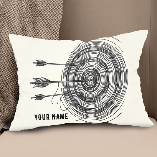 Personalized Continuous Line Target Archery Pillow, Archery Gifts Ideas VHM0905