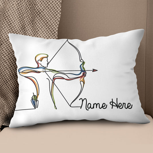 Custom Colorful Continuous Line Archer Archery Pillow Archery Gift Ideas VHM0916