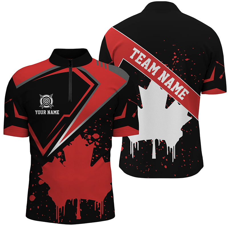 Personalized Archery Canada Leaf Vintage Style Men Quarter-Zip, Canada Archery Shirts TDM0711
