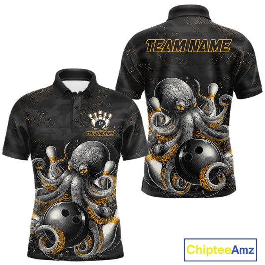 Personalized Funny Octopus Bowling Jersey For Men Custom Bowling Team Shirts Polo & Quarter Zip TDM6518