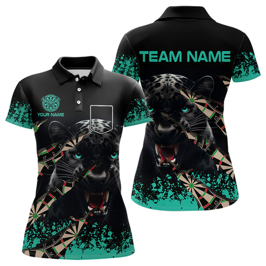 Teal Grunge Panther Dart Shirt With Pocket Option For Women Custom Dart Jersey TDM3620