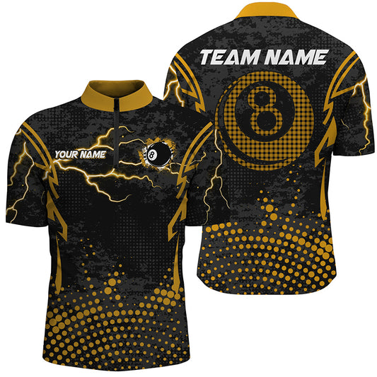Personalized Yellow 8 Ball Point Billiard Men Jerseys Shirts Best Custom Billiards Apparel Clothing TDM1912