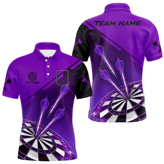 Purple Darts Jersey For Men Custom Darts Team Shirt With Pocket Option TDM3520