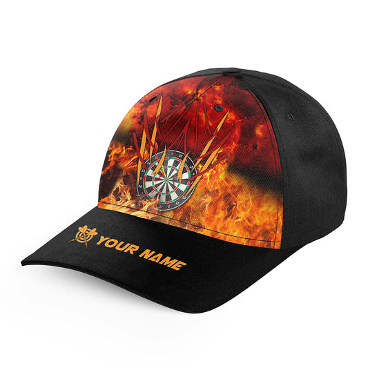 Personalized Dart Board On Fire Darts Hat For Player Custom Adjustable 3D Printed Baseball Darts Caps TDM1787