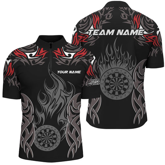 Personalized Darts Tournament Jerseys For Men Custom Dartboard Fire Flame Darts Team Shirts |Red TDM2104