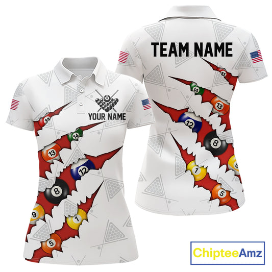 Personalized Scratch 8 Ball Billiard Shirt For Women Custom Pool Jersey, Billiard Team Shirt |Red TDM5989