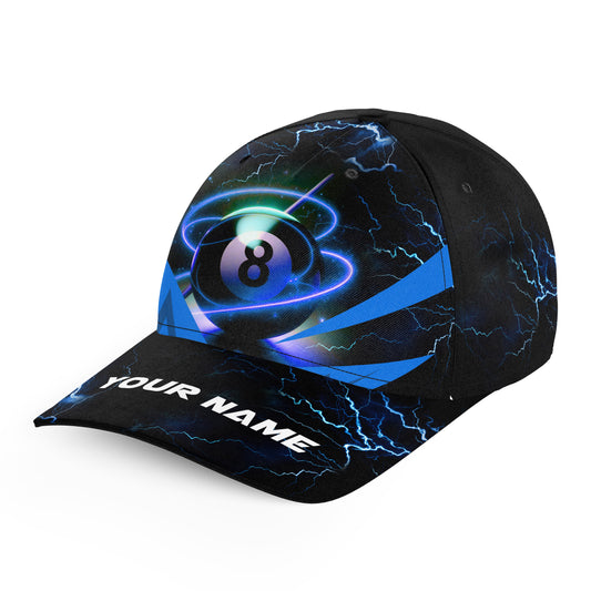 Blue 8 Ball Pool Billiard Jersey Hats For Player, Personalized Team League Billiard 3D Baseball Caps TDM1107