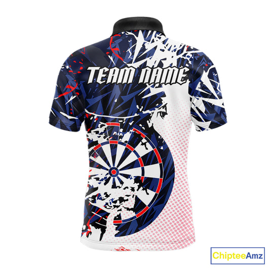 Personalized Paint Splash Darts Shirt For Men Custom Darts Jersey Team Polo & 1/4 Zip |Red TDM6063