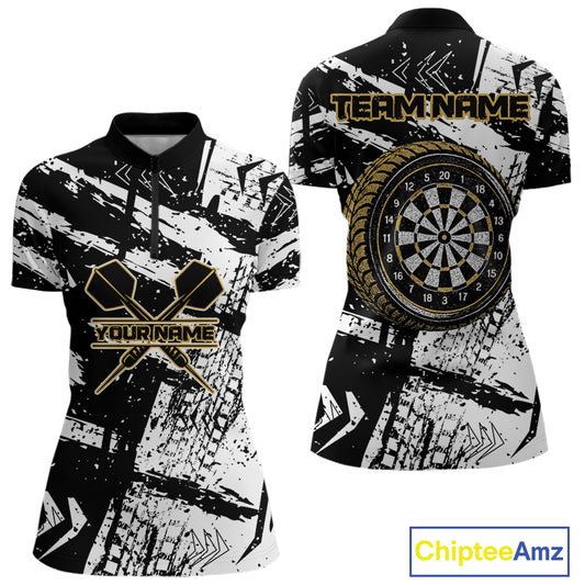 Custom Black And Yellow Wheel Dartboards Dart Shirts For Women Outfits Grunge Dart Jerseys NYN0079
