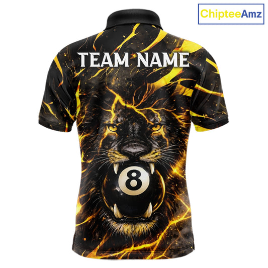 Black And Yellow Tiger Crown 8 Ball Pool Billiard Shirt For Men Personalized Billiard Team Apparel NYN2632