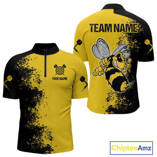 Grumpy Bee Dart Arrow Funny Darts Shirt For Men Custom Name & Team For Darts Jersey NYN0695