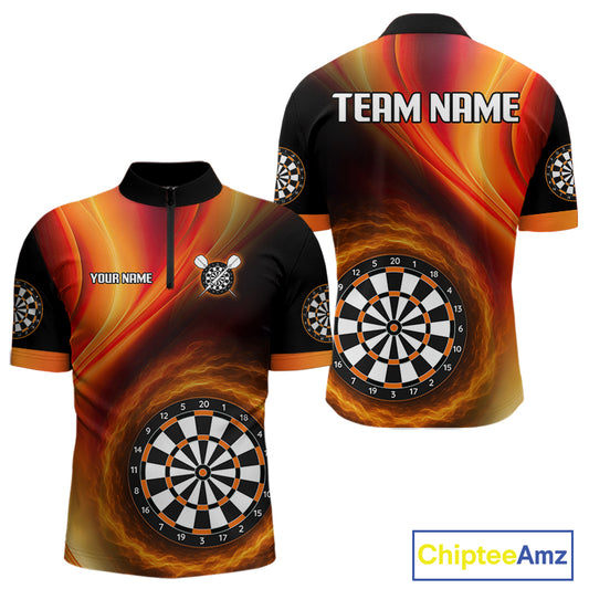 Circle Flame Dartboard Custom Orange Dart Shirt For Men, Dart Team Jerseys NYN0102