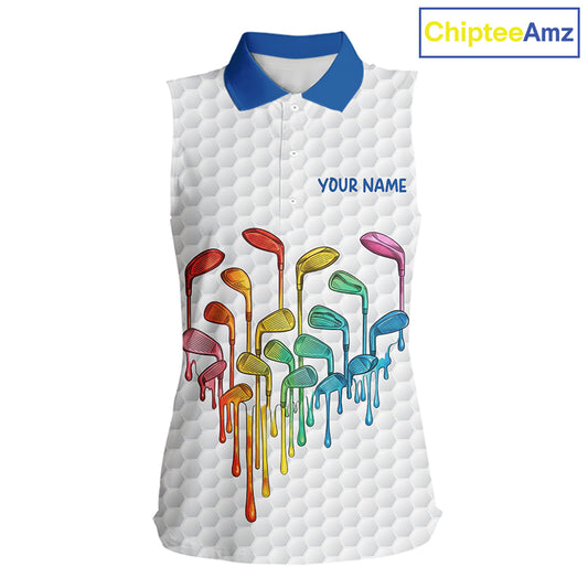 Custom Funny Family Parrots Golf Sleeveless Polo Shirts For Women Colorful Golf Clubs Golf Clothing NYN3056
