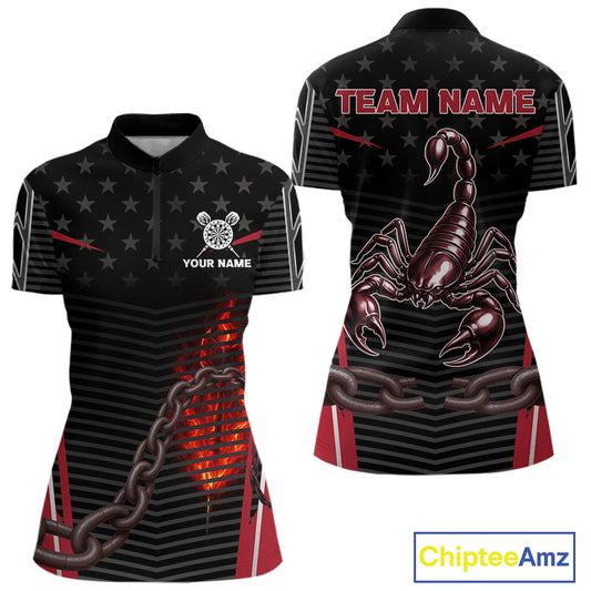 Custom Red Flames Scorpion Dart Arrow Darts Shirt For Women Dart Jersey Uniform NYN1048