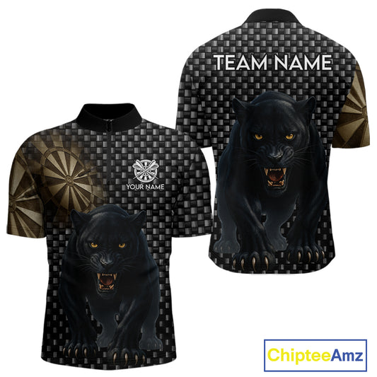 Dark Panther Brown Dartboard Darts Shirt For Men - Custom Dart Player Jersey NYN0531