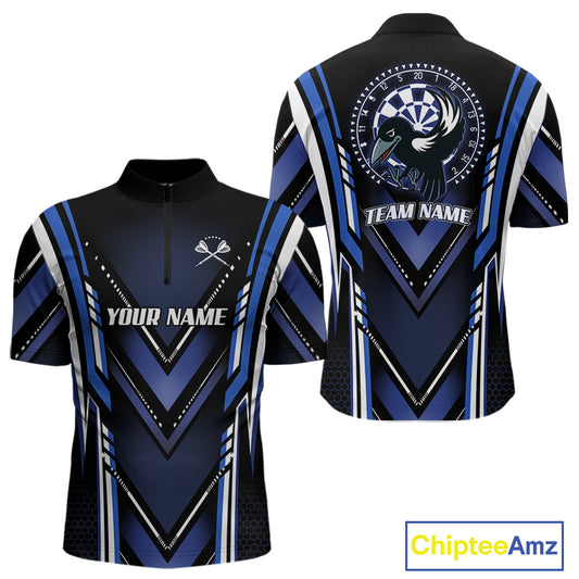Navy Eagle Dartboard Modern Darts Shirt For Men - Custom Name For Darts Jersey NYN0545