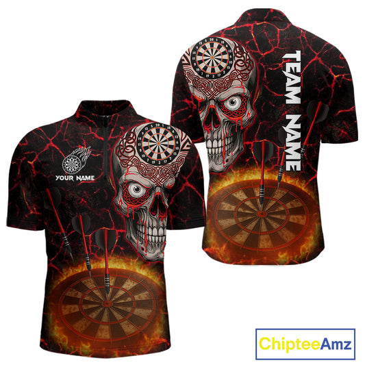 Custom White And Black Silver Chains Dartboards Dart Shirts For Men, Dart Team Jerseys NYN0054